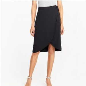 J. Crew black tulip skirt with tie